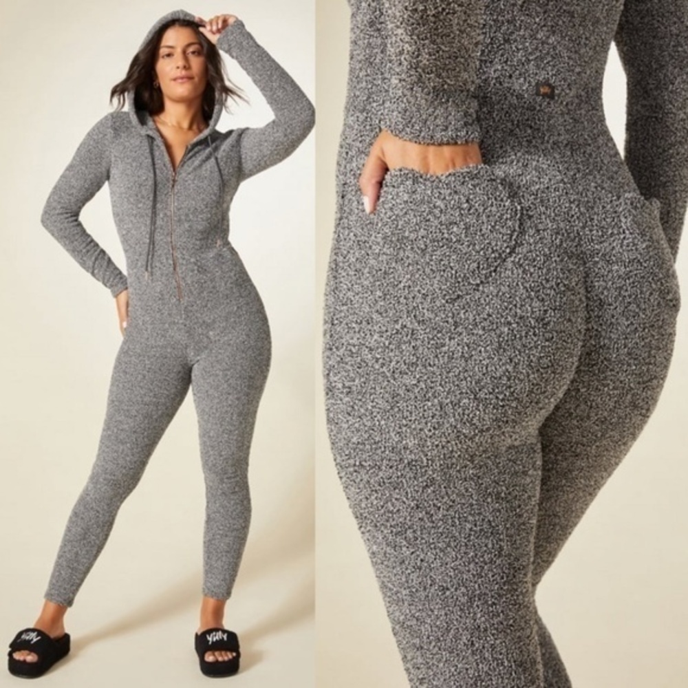 Yitty Pet Me Heart Pocket Onesie Gray Fuzzy Size XL